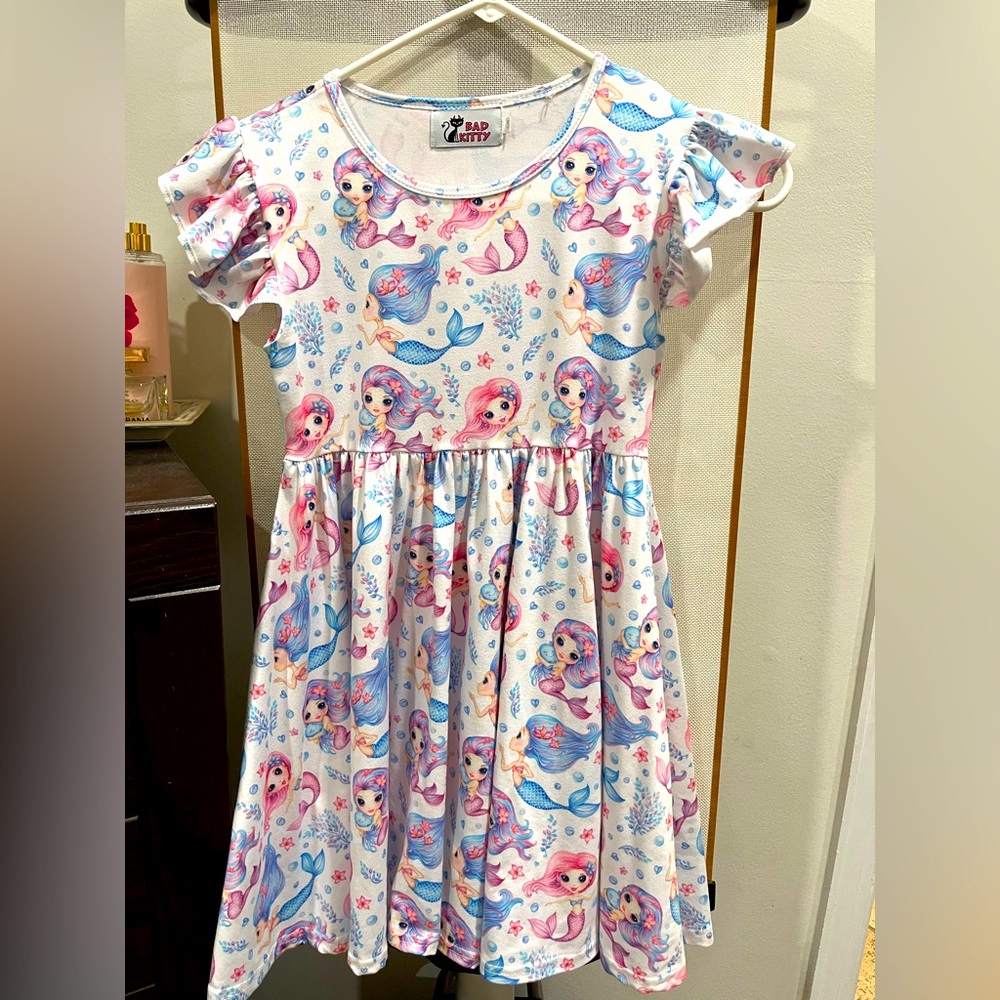 Girls mermaid butter soft dress 8/9